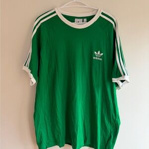Adidas Men's Short Sleeve Green Shirt with White Details